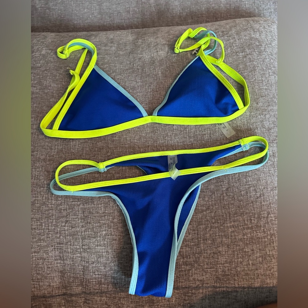 Othr Blue and Neon Yellow Bikini